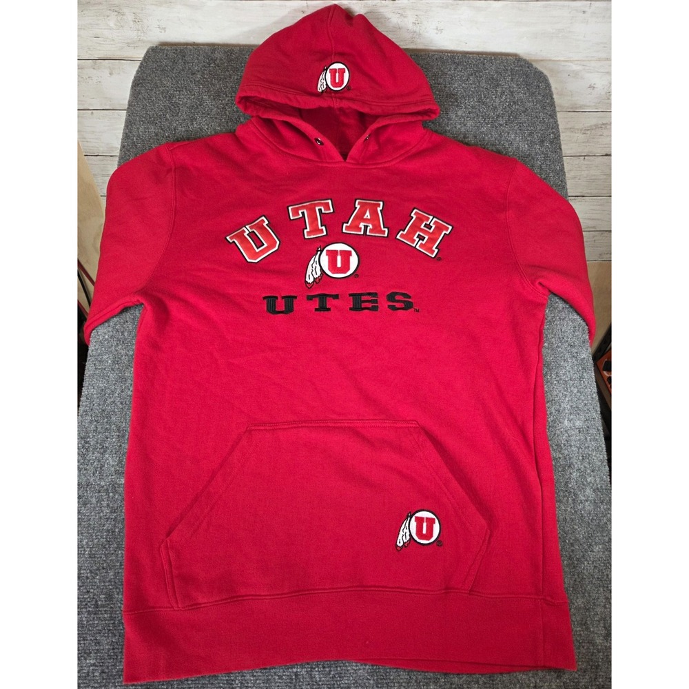 Utah Utes J America Women's XXL Red Embroidered Pullover Hoodie NCAA